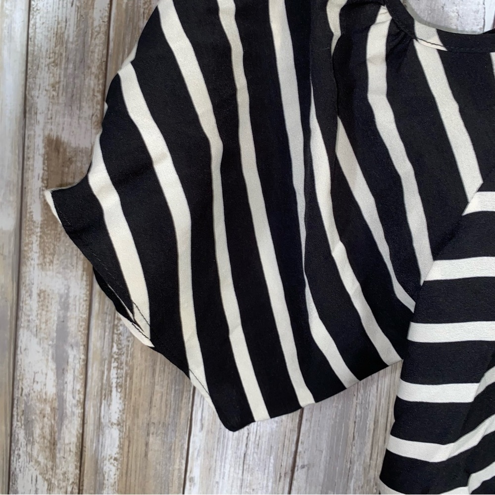 NWY French Connection Open Shoulder Striped Blouse - Picture 3 of 5